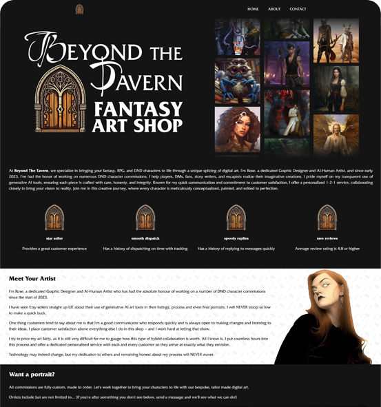 Beyond the Tavern Website Preview